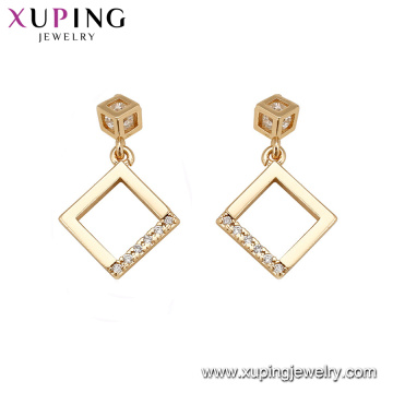 94728 square shape pendant beautiful design dubai jewelry gold earring for girlfriend gift